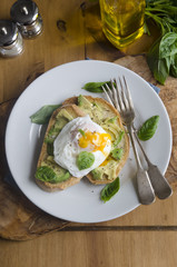 Avocado and egg on toast