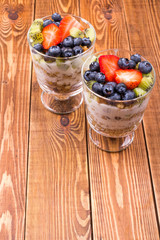 Muesli and yogurt with berries