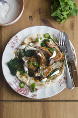 Spiced lamb racks with naan