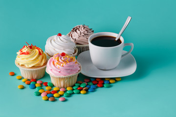 Cupcakes and coffee cup