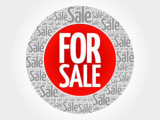 FOR SALE stamp vector words cloud, business concept background