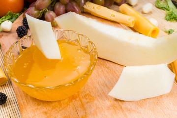 Gourmet Fruit and Cheese Board with Preserves