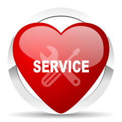 service red heart valentine icon on white background