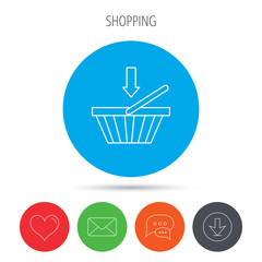 Shopping cart icon. Online buying sign.