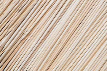Closeup wood stick for meatball skewers texture background