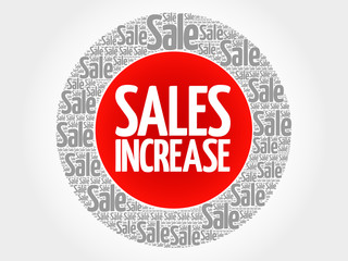 Sales Increase stamp vector words cloud, business concept background