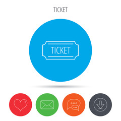 Ticket icon. Coupon sign.