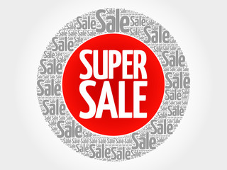 SUPER SALE vector words cloud, business concept background