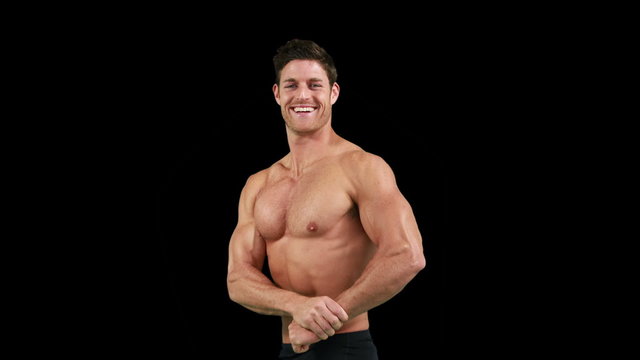 Muscular man posing for camera
