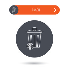 Recycle bin icon. Trash container sign.