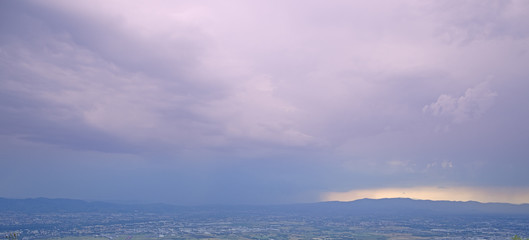 Sky view and rain storm