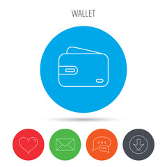 Obraz premium Wallet icon. Cash money bag sign.