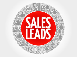 Sales Leads vector words cloud, business concept background