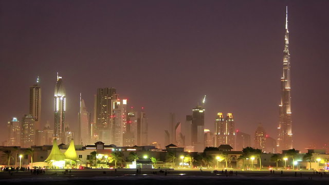 Sand storm in Dubai downtown. United Arab Emirates