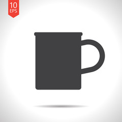 Vector flat color cups on shelf set