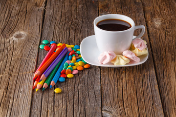 Homemade colorful meringue with decoration