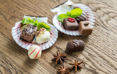 Luxury chocolate candies