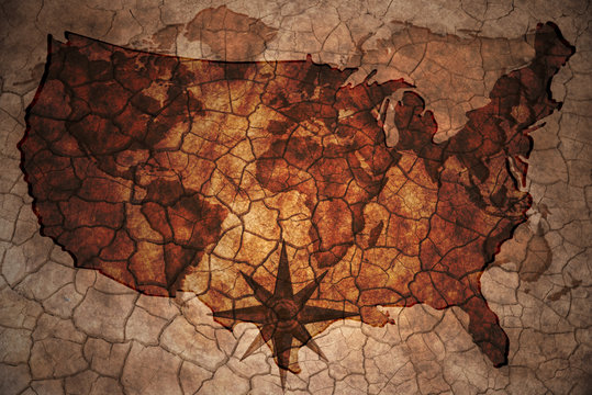 vintage united states of america map