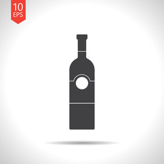 Vector flat vine bottle