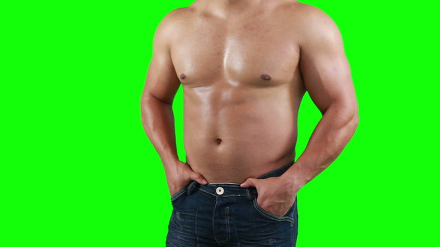 Muscular man posing for camera 