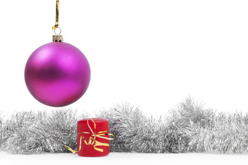 hanging New Year's toy and candle with 