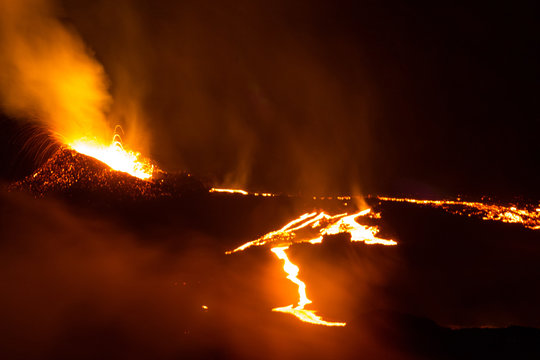 Cône éruptif ile de la Réunion 2015