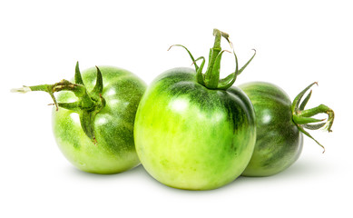 In front three green tomatoes near