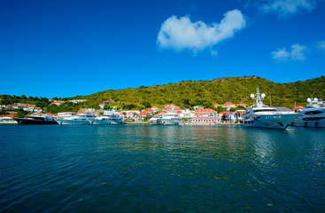 View of the bay of St Barth island, Caribbean sea - 92978615