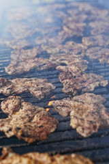 Fototapeta premium Grilled meat and sausage