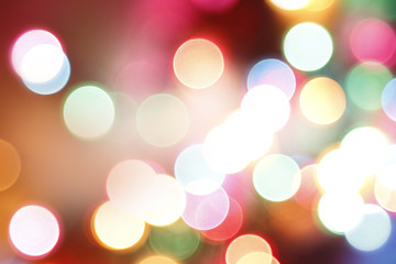 Fototapeta premium Abstract blurred Christmas lights glowing bright background