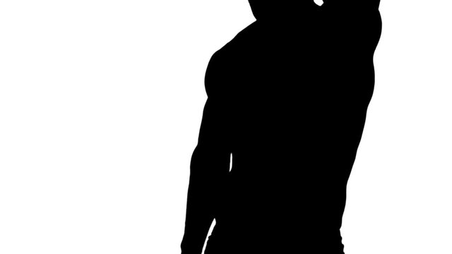 Muscular Silhouette Of Man Posing For Camera