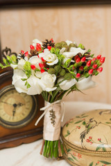 Bridal bouquet of various flowers