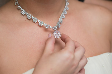 Wedding decoration on the neck