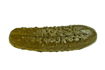 Pickled cucumber on white background