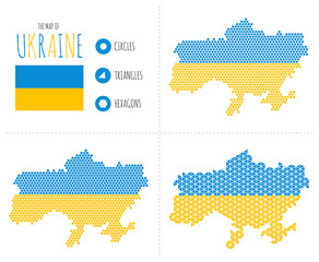 Obraz premium Ukraine Map in 3 Styles