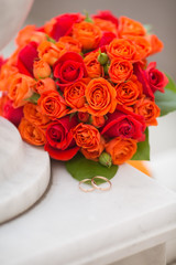 Bridal bouquet of various flowers
