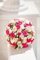 Bridal bouquet of various flowers
