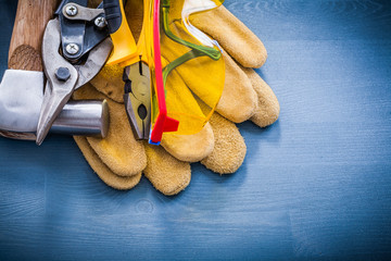 Variety of tools for repairing construction concept