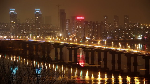Paton Bridge in Kiev, Ukraine