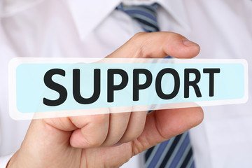 Business man Konzept mit Support Hilfe Unterstützung bei Proble