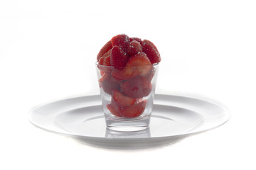 strawberry jar on white background