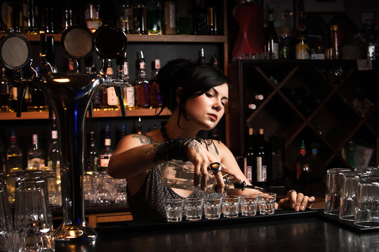 Attractive bartender