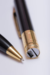 Pen with hidden camera micro sd port