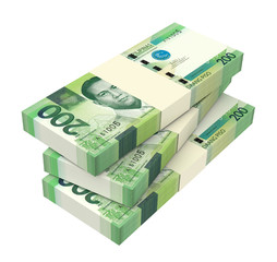 Philippines money isolated on white background. Computer generated 3D photo rendering.