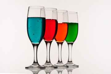 colorful cocktail glasses