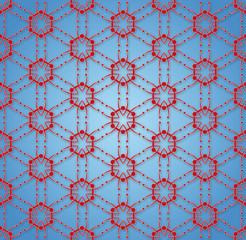 textile pattern Molecular red star