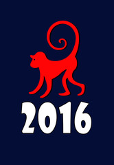Красная обезьяна-символ 2016 года. - 92983486