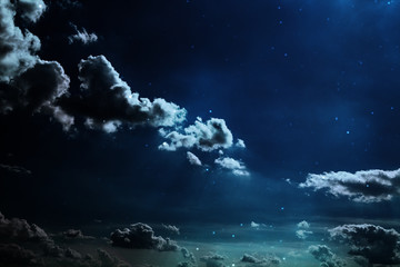 Night sky with stars and full moon background