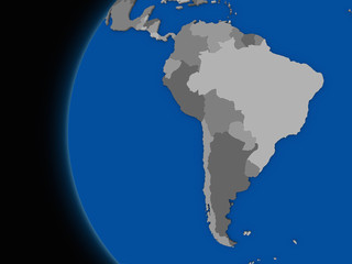 south american continent on political Earth