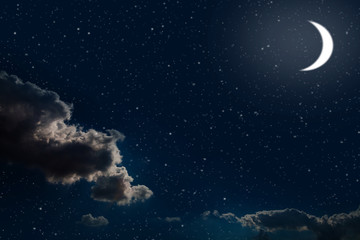 Night sky with stars and full moon background